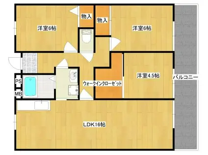 大産春日マンション(3LDK/3階)の間取り写真