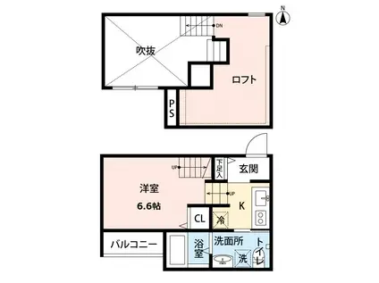 西鉄天神大牟田線 井尻駅 徒歩9分 2階建 築11年(1K/1階)の間取り写真