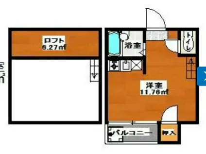 マキシム笹原(ワンルーム/2階)の間取り写真