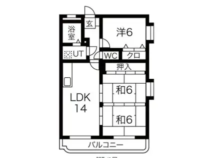 ハイグレード川辺II(3DK/3階)の間取り写真