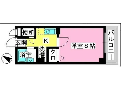 西鉄天神大牟田線 井尻駅 徒歩1分 6階建 築29年(1K/4階)の間取り写真