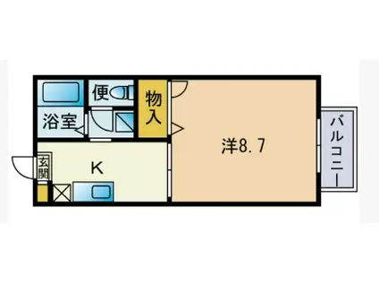 西鉄天神大牟田線 井尻駅 徒歩9分 2階建 築29年(1K/2階)の間取り写真