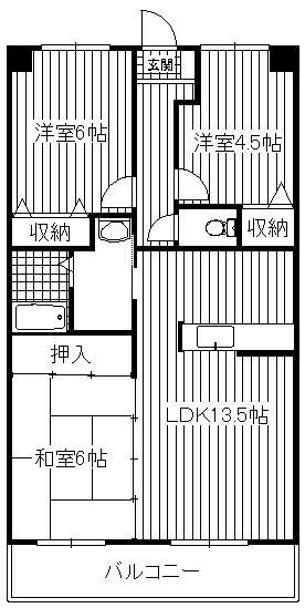ルナパーク(3LDK/1階)の間取り写真