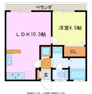 楽陽ハイツ(1LDK/3階)の間取り写真