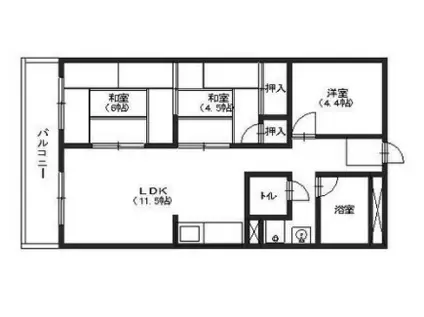 レジデンス80(3LDK/4階)の間取り写真