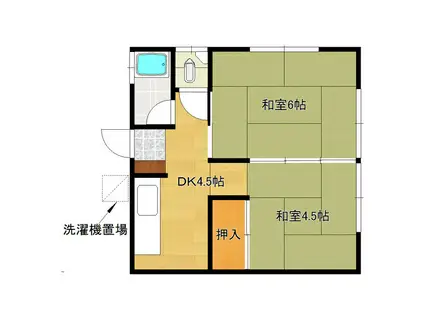 牛島アパート(2DK/2階)の間取り写真