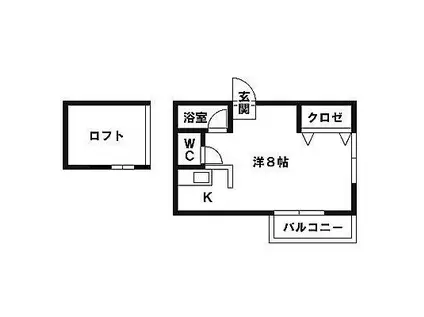 ファミール笹原(ワンルーム/1階)の間取り写真