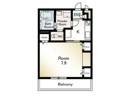 リブリ・岡本Ⅱ(1K/1階)の間取り写真