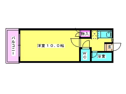 アネシス須玖北(1K/2階)の間取り写真