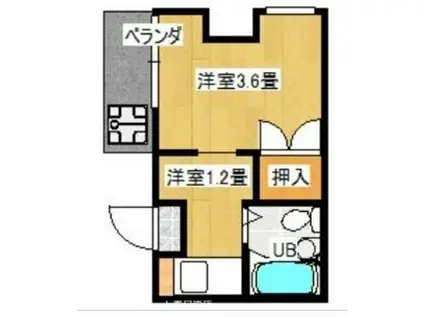 サンドミール春日(1K/5階)の間取り写真