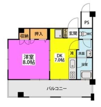 コーポミハラ(1DK/3階)の間取り写真