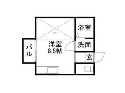 セントポーリアⅡ(ワンルーム/2階)の間取り写真