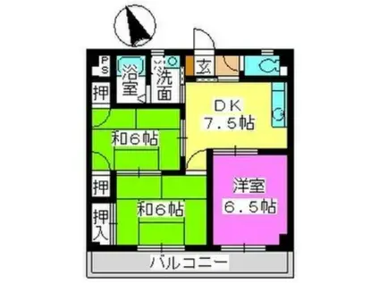 ドエル24(3DK/2階)の間取り写真