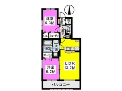 ブランシュ ネージュ(2LDK/3階)の間取り写真