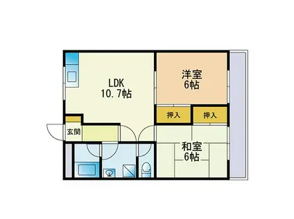 アニバース弥永A棟(2LDK/1階)の間取り写真