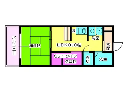 福祥第3ビル(1SLDK/3階)の間取り写真