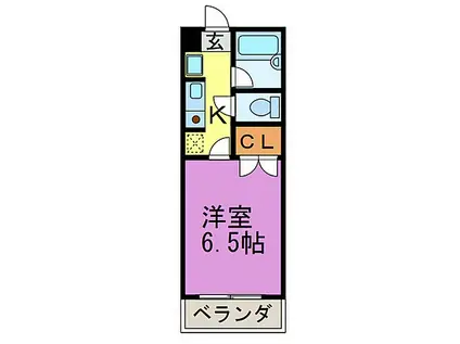 ジョイフルマンション井尻(1K/1階)の間取り写真