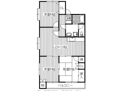 HAPPINESS 8(3LDK/2階)の間取り写真
