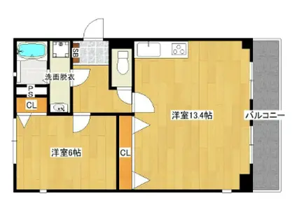 ルミエールKUSANO(1LDK/3階)の間取り写真
