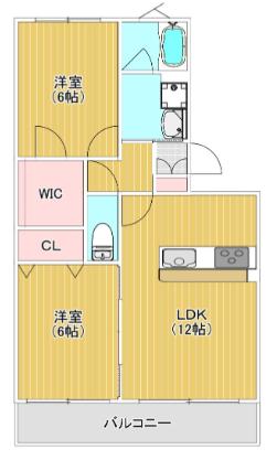 ファミーユ空港南(2LDK/3階)の間取り写真