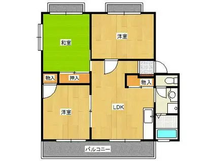 メゾンやよい坂(3LDK/1階)の間取り写真