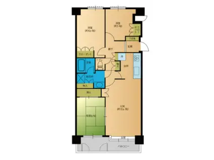 パークノヴァ春日中央(3LDK/4階)の間取り写真