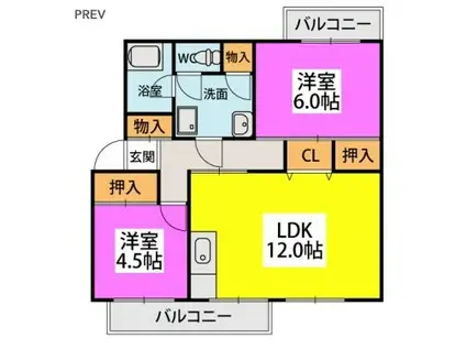 権藤ビル(2LDK/3階)の間取り写真