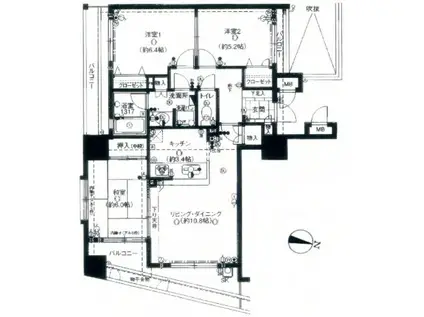 アプローズマンション南福岡駅東(3LDK/11階)の間取り写真