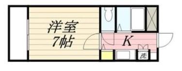 フローラル若林(1K/4階)の間取り写真