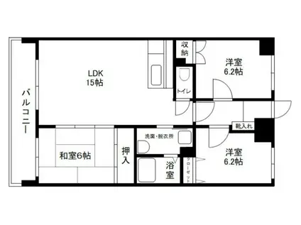 西鉄天神大牟田線 井尻駅 徒歩23分 6階建 築30年(3LDK/5階)の間取り写真