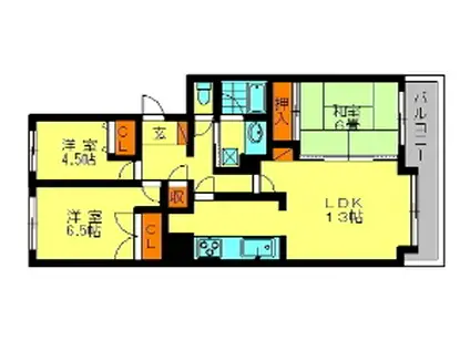 パークノヴァ春日原(3LDK/1階)の間取り写真