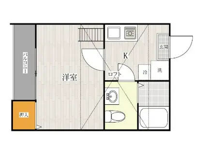 ジューク1(1K/1階)の間取り写真