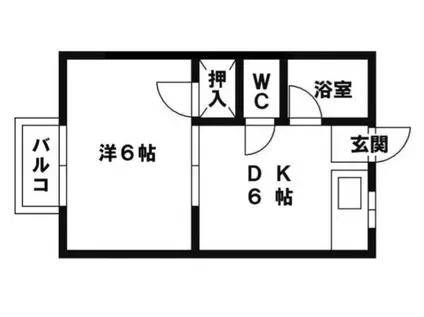 ハイム春日原(1DK/1階)の間取り写真