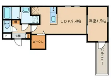 プレステージ井尻(1LDK/2階)の間取り写真