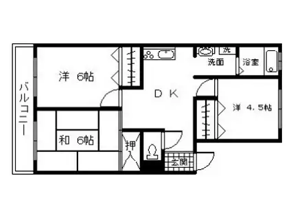 プランドールS(3DK/3階)の間取り写真