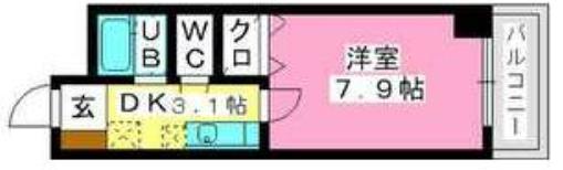 リブエール花畑(1K/2階)の間取り写真