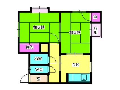メモリー西村2(2DK/2階)の間取り写真