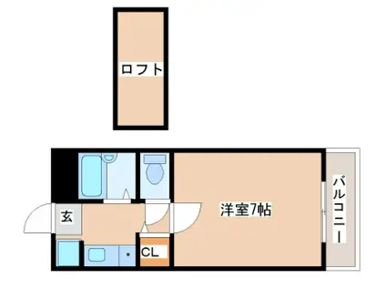 サンメトロ春日(1K/2階)の間取り写真