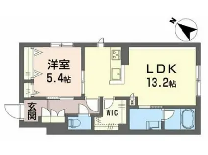 S-ROOM曰佐(1LDK/1階)の間取り写真