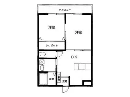 ペイストプレジア(2DK/4階)の間取り写真