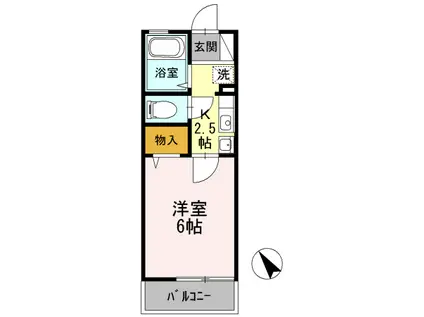 セジュールエラン(1K/1階)の間取り写真