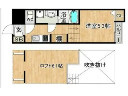 カームネスKIKI(1K/1階)の間取り写真