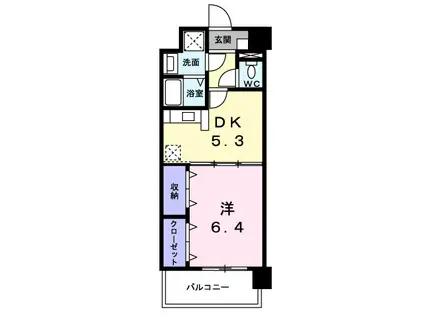 シャロームミキ(1DK/4階)の間取り写真