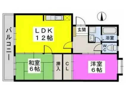 ハイムTOH(2LDK/3階)の間取り写真