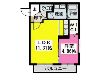 ヴィラコート(1LDK/3階)の間取り写真