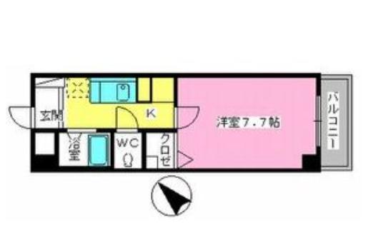 シャトレTOKIE(1K/2階)の間取り写真