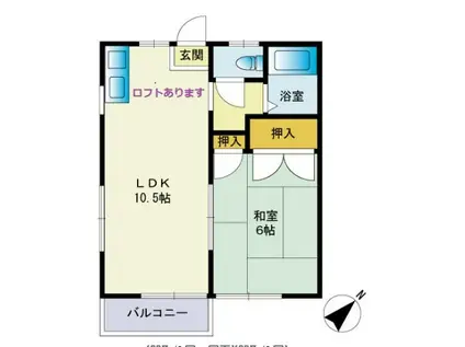 博多南線 博多南駅 徒歩5分 2階建 築36年(1LDK/2階)の間取り写真