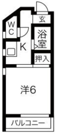 メイゾンウェーブ(1K/2階)の間取り写真