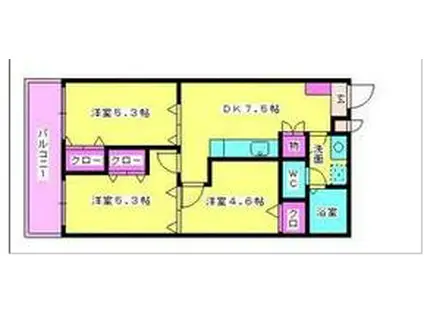 PEACE COURT(3DK/2階)の間取り写真