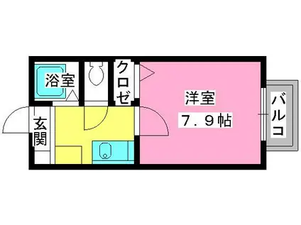 ウィズ野間(1K/2階)の間取り写真